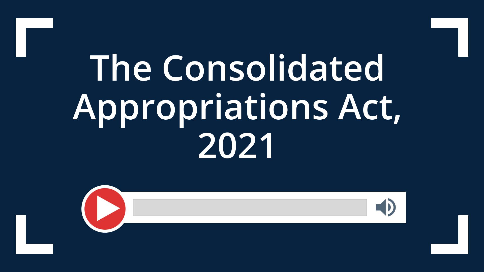 The Consolidated Appropriations Act, 2021